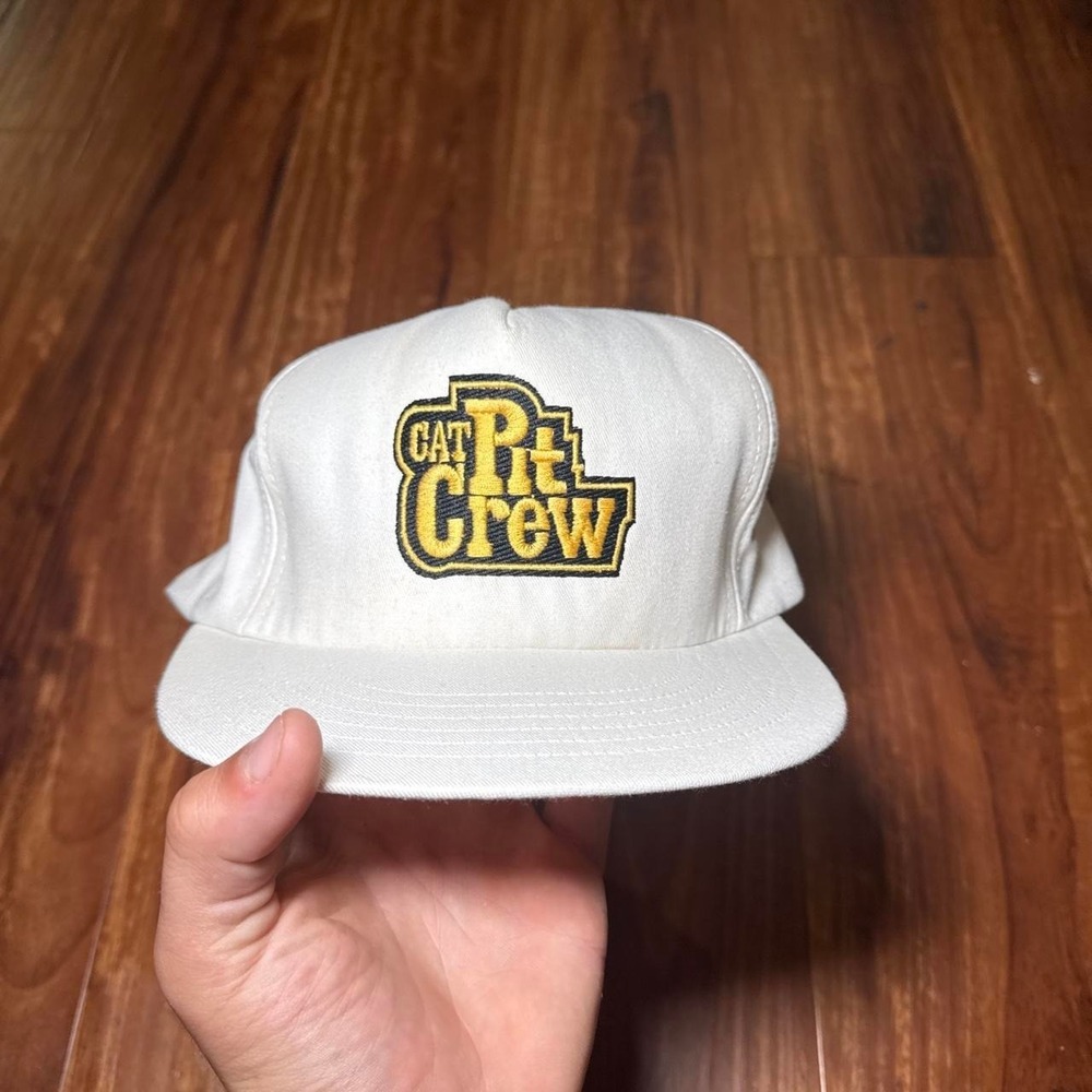 Caterpillar White & yellow Cat Pitt Crew snapback hat with embroidered logo